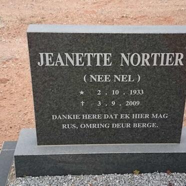 NORTIER Jeanette nee NEL 1933-2009