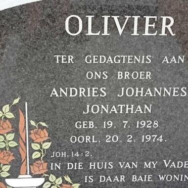 OLIVIER Andries Johannes Jonathan 1928-1974