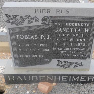 RAUBENHEIMER Tobias P.J. 1903-1983 &amp; Janetta W. NEL 1921-1972