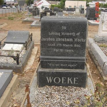 WOEKE Jacobus Abraham -1930