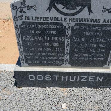 OOSTHUIZEN Nicolaas Lourens 1901-1956 &amp; Rachel Elizabeth GRUNDLINGH 1906-1995