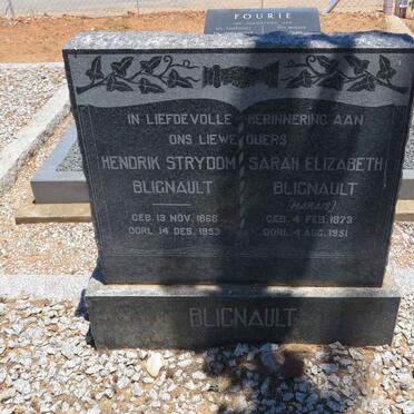 BLIGNAULT Hendrik Strydom 1868-1953 &amp; Sarah Elizabeth MARAIS 1873-1951