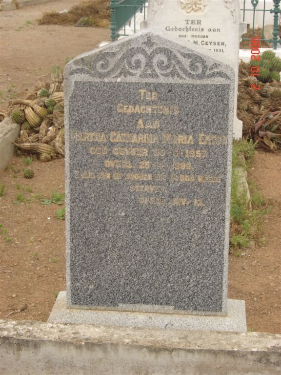 EATON Martha Catharina Maria nee GEYSER 1857-1892