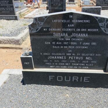 FOURIE Johannes Petrus Nel 1902-1994 &amp; Susara Johanna VAN GREUNEN 1912-1961