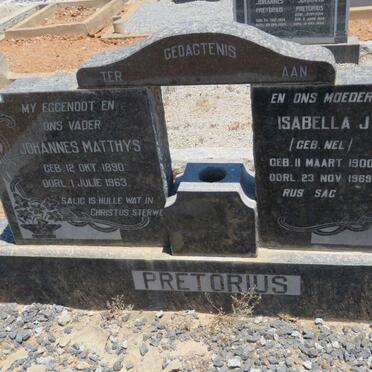 PRETORIUS Johannes Matthys 1890-1963 &amp; Isabella J. NEL 1900-1969