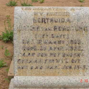 RENSBURG Gertruida, Janse van nee SMIT 1903-1925
