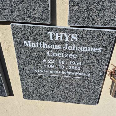 THYS Mattheus Johannes Coetzee 1950-2022