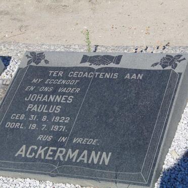 ACKERMAN Johannes Paulus 1922-1971 :: ACKERMAN J.P. 1959-1998