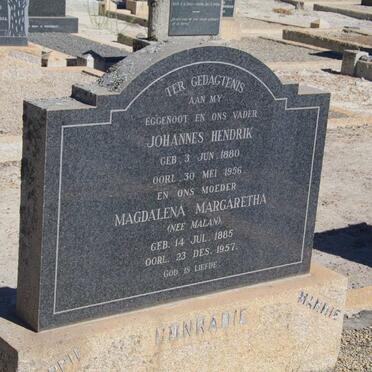 CONRADIE Johannes Hendrik 1880-1956 &amp; Magdalena Margaretha MALAN 1885-1957