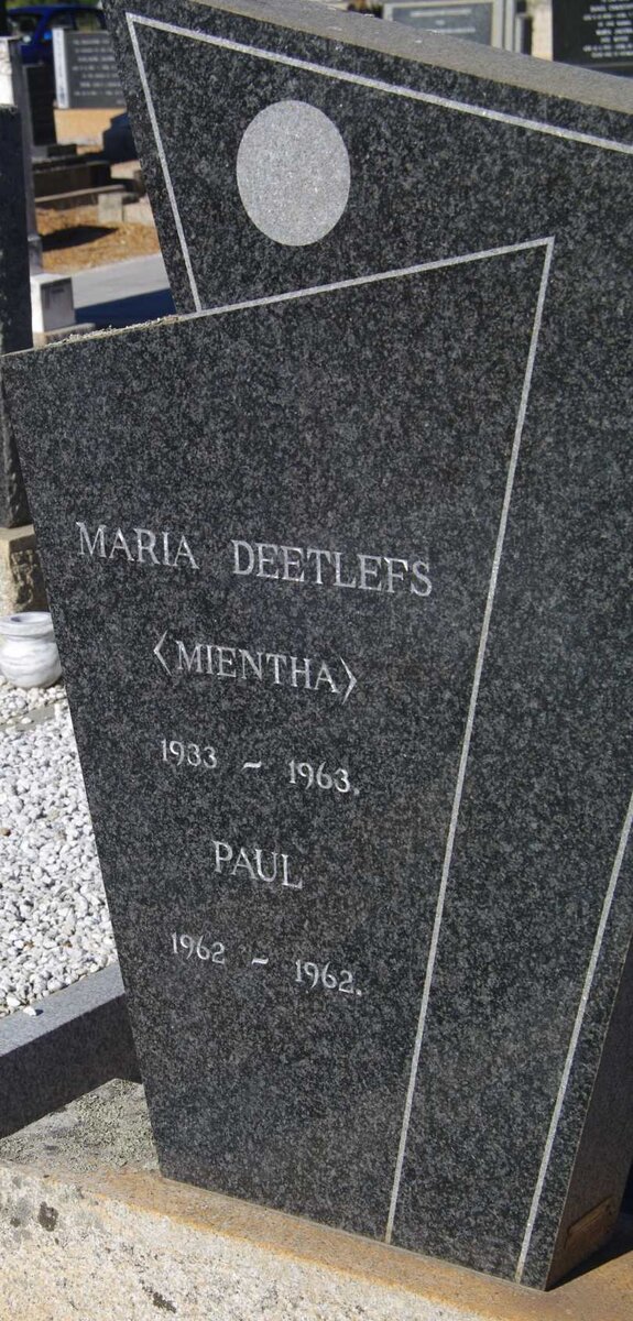 DEETLEFS Maria 1933-1963 :: DEETLEFS Paul 1962-1962
