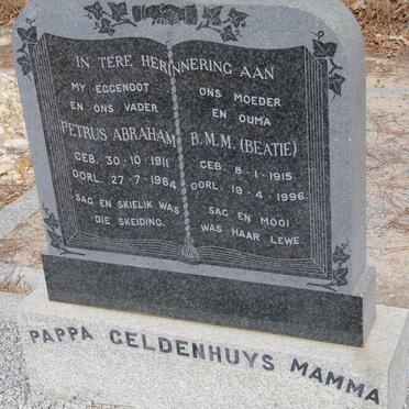 GELDENHUYS Petrus Abraham 1911-1964 &amp; B.M.M. 1915-1996