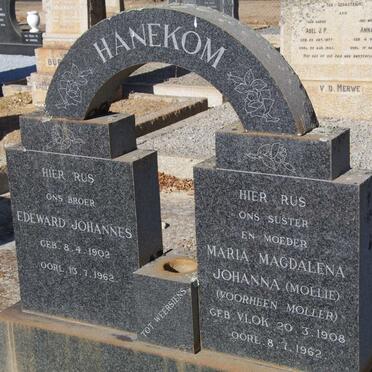 HANEKOM Edeward Johannes 1902-1962 &amp; Maria Magdalena Johanna voorheen MOLLER nee VLOK 1908-1962