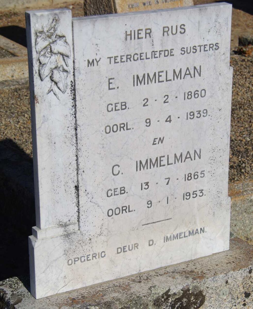 IMMELMAN E. 1860-1939 :: IMMELMAN C. 1865-1953