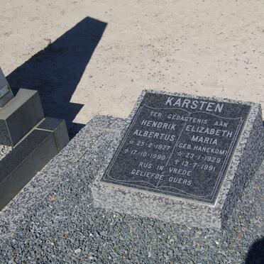 KARSTEN Hendrik Albertus 1927-1990 &amp; Elizabeth Maria 1929-1991