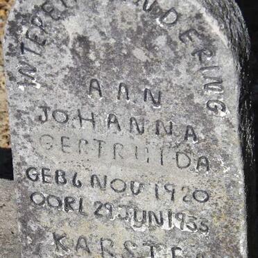 KARSTEN Johanna Gertruida 1920-1933