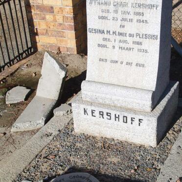 KERSHOFF Wynand Charl 1865-1945 &amp; Gesina M.M. du Plessisi 1866-1935