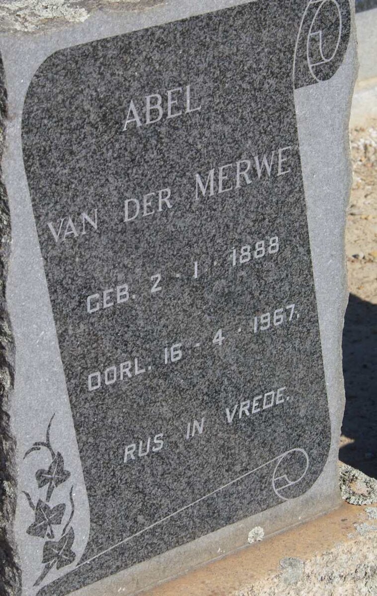MERWE Abel, van der 1888-1967