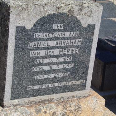 MERWE Daniel Abraham, van der 1874-1954