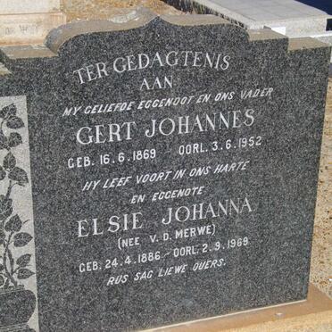 MERWE Gert Johannes, v.d. 1869-1952 &amp; Elsie Johanna v.d. MERWE  1886-1969
