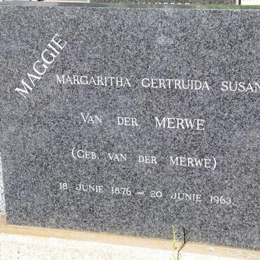 MERWE Margaritha Gertruida Susanna, van der nee van der MERWE 1876-1963
