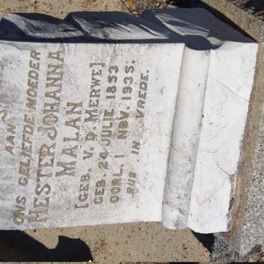 MALAN Hester Johanna nee v.d. MERWE 1853-1935