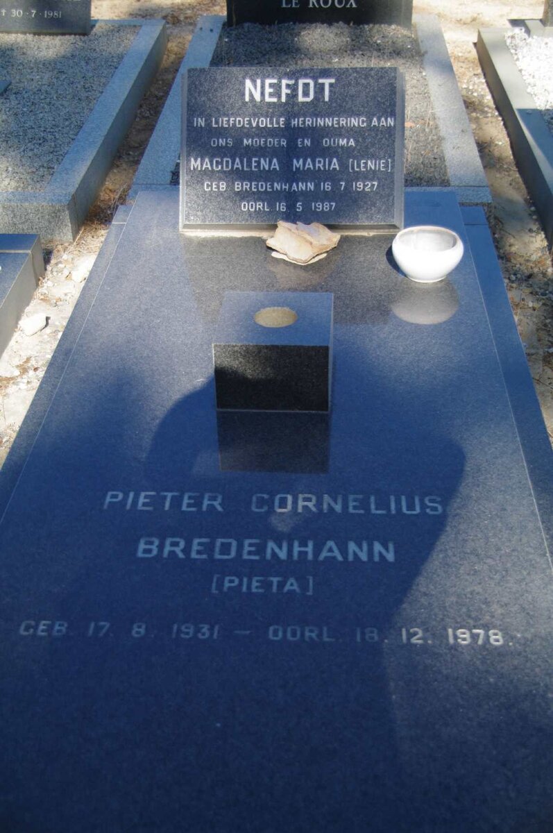 NEFDT Magdalena Maria nee BREDENHANN 1927-1987 :: BREDENHANN Pieter Cornelius 1931-1978