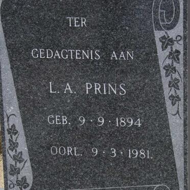 PRINS L.A. 1894-1981