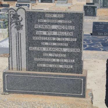 PAULSEN Henning Jacobus van Wyk -1937 &amp; Helena Francina Josina PIETERSE -1953