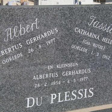 PLESSIS Albertus Gerhardus, du  -1977 &amp; Catharina Helena KOTZE -1962 :: du PLESSIS Albertus Gerhardus 1954-1977