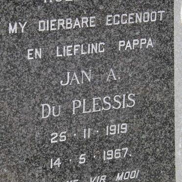 PLESSIS Jan A., du 1919-1967
