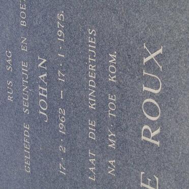 ROUX Johan, le 1962-1975