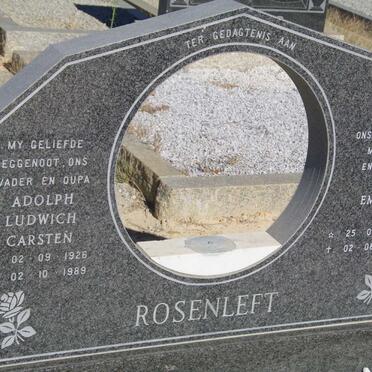ROSENLEFT Adolph Ludwich Carsten 1926-1989 &amp; Emma 1928-2008