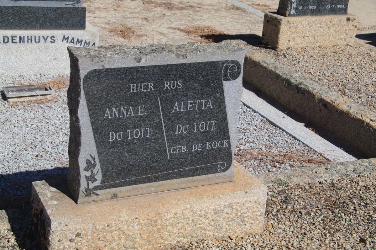 TOIT Anna E., du :: du TOIT Aletta nee de KOCK