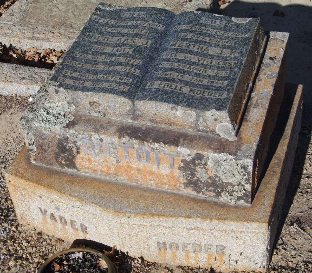 TOIT Nicholaas J., du 1873-1959 &amp; Martha J.H. DE VILLIERS 1873-1944