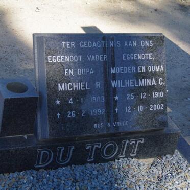 TOIT Michiel R., du 1903-1992 &amp; Wilhelmina C. 1910-2002