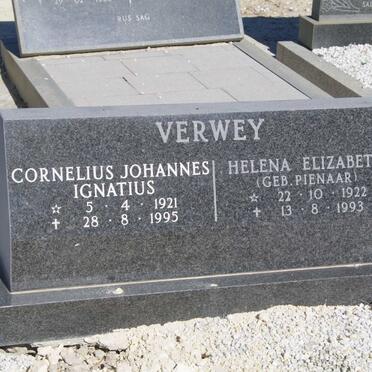 VERWEY Cornelius Johannes Ignatius 1921-1995 &amp; Helena Elizabeth PIENAAR 1922-1993