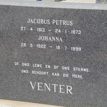 VENTER Jacobus Petrus 1913-1973 &amp; Johanna 1922-1999