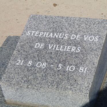 VILLIERS Stephanus de Vos, de 1908-1981