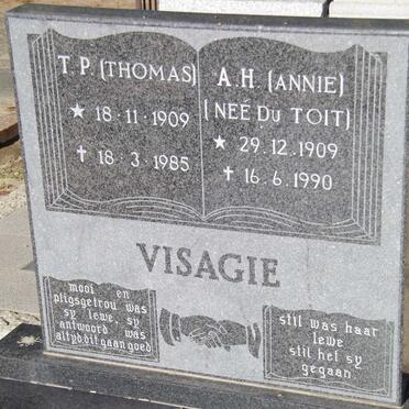 VISAGE T.P. 1909-1985 &amp; A.H. du TOIT 1909-1990
