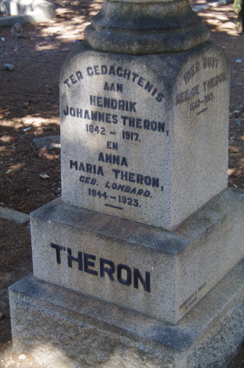 THERON Hendrik Johannes 1842-1917 &amp; Anna Maria LOMBARD 1844-1923