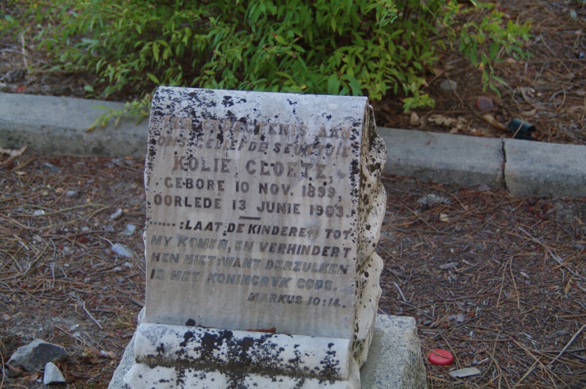 CLOETE Kolie 1899-1903