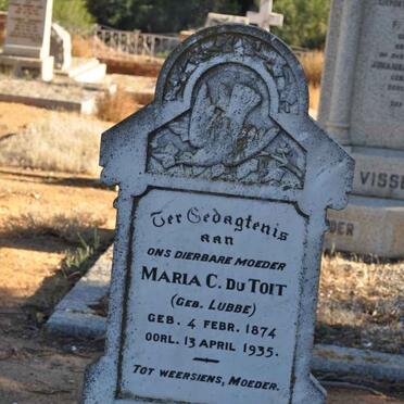 TOIT Maria C., du nee LUBBE 1874-1935