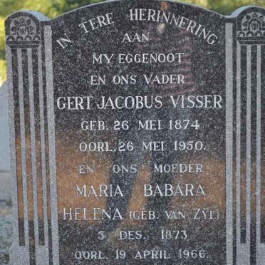 VISSER Gert Jacobus 1874-1950 &amp; Maria Babara Helena VAN ZYL 1873-1966