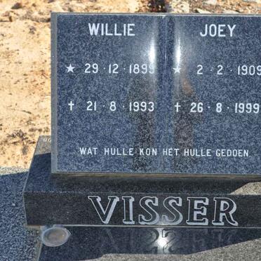 VISSER Willie 1899-1993 &amp; Joey 1909-1999