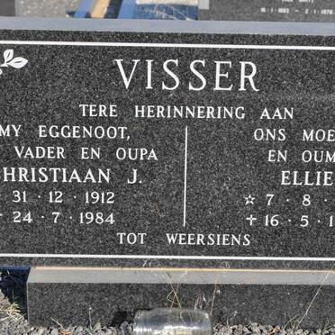 VISSER Christiaan J. 1912-1984 &amp; Ellie 1915-1989