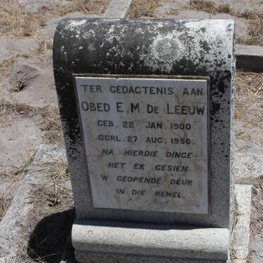 LEEUW Obed E.M., de 1900-1950