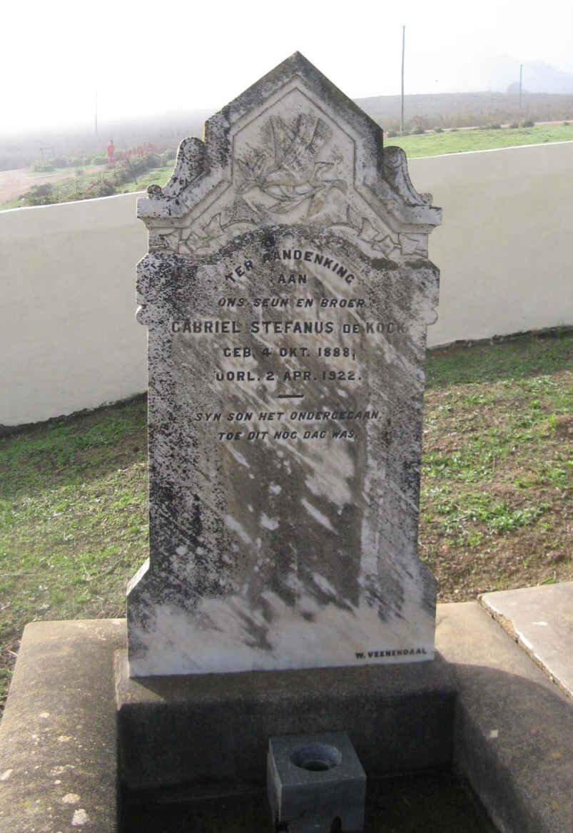 KOCK Gabriel Stefanus, de 1888-1922