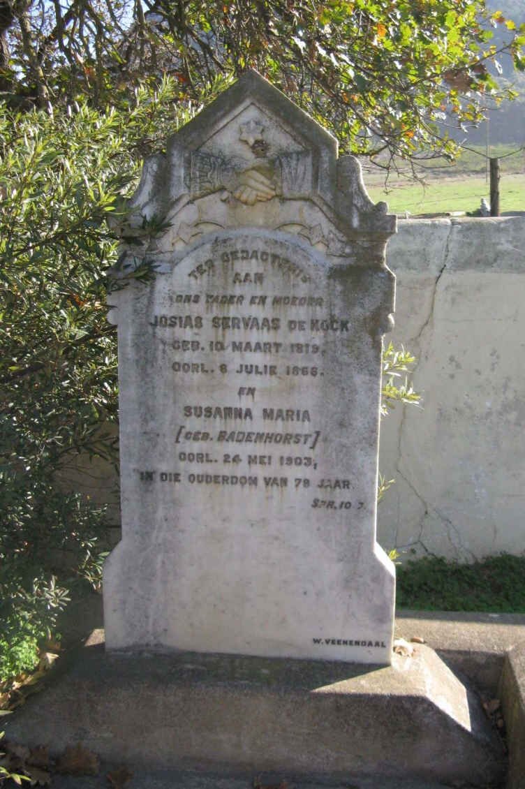 KOCK Josias Servaas, de 1819-1866 &amp; Susanna Maria BADENHORST -1903