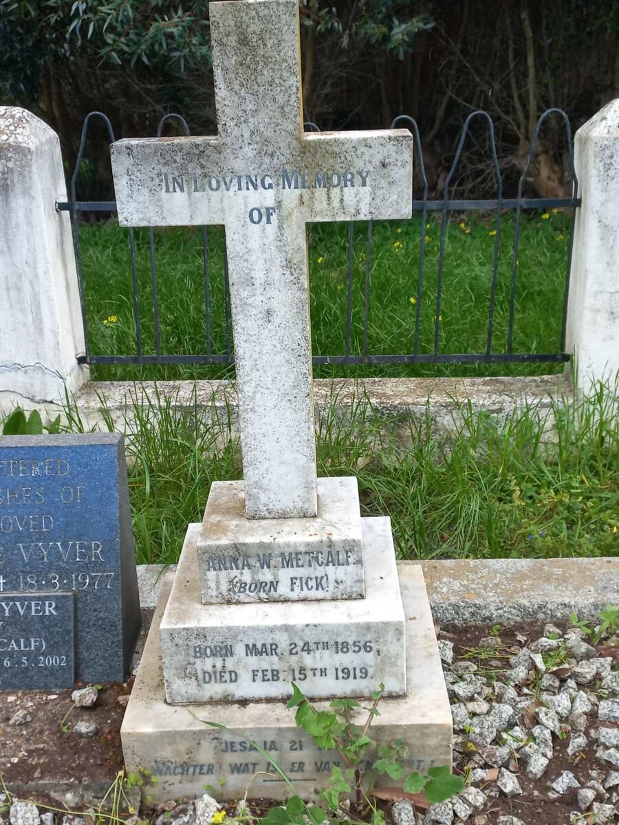 METCALF Anna W. nee FICK 1856-1919