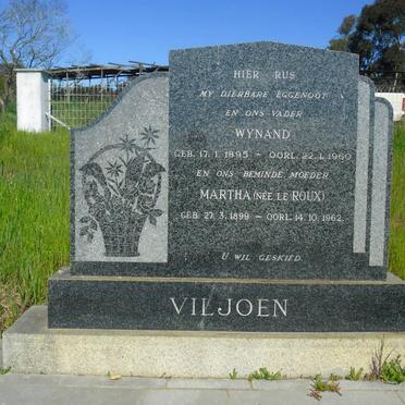VILJOEN Wynand 1895-1960 &amp; Martha LE ROUX 1899-1962